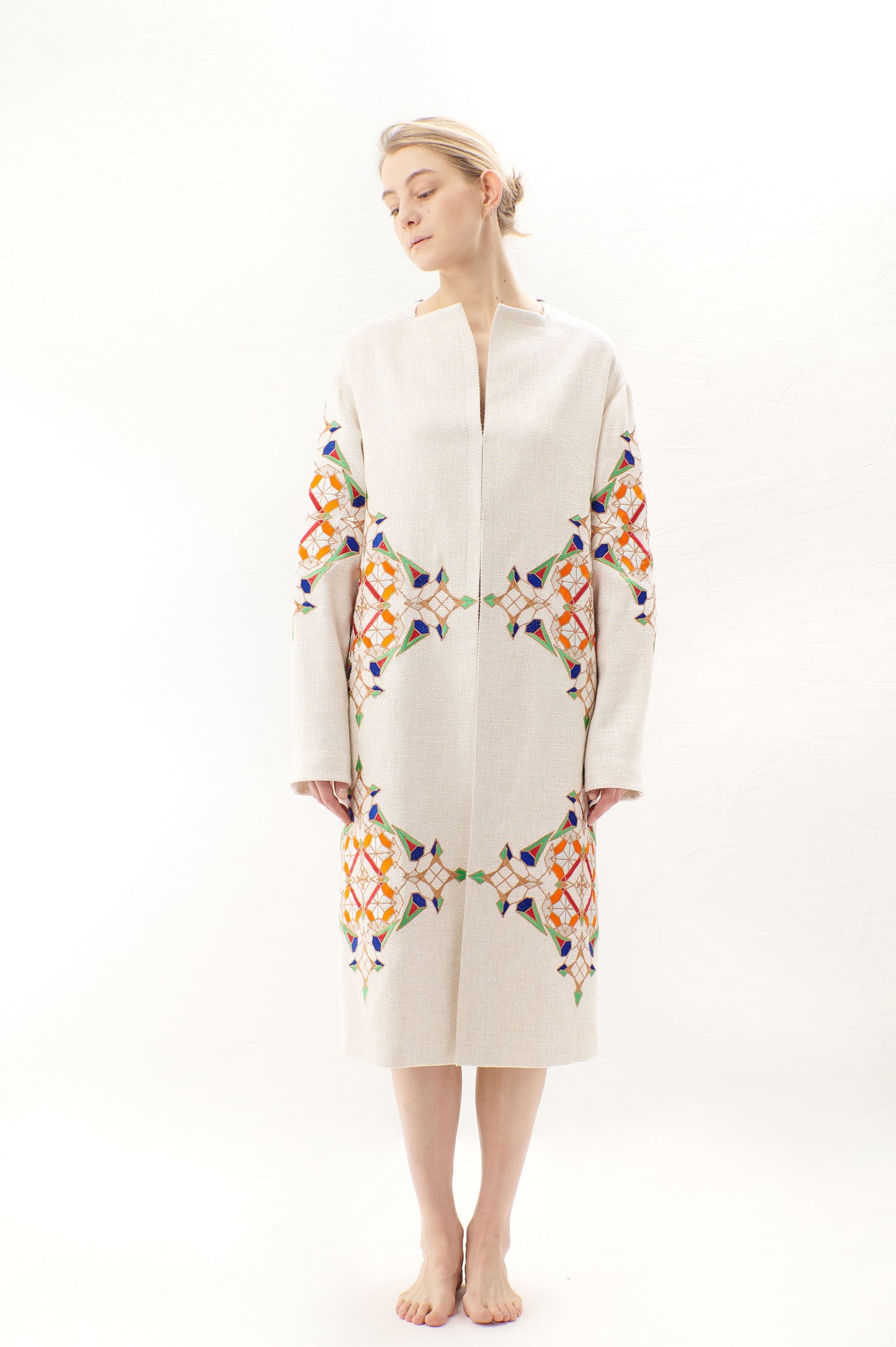 Marzipane long sleeve belted trench coat