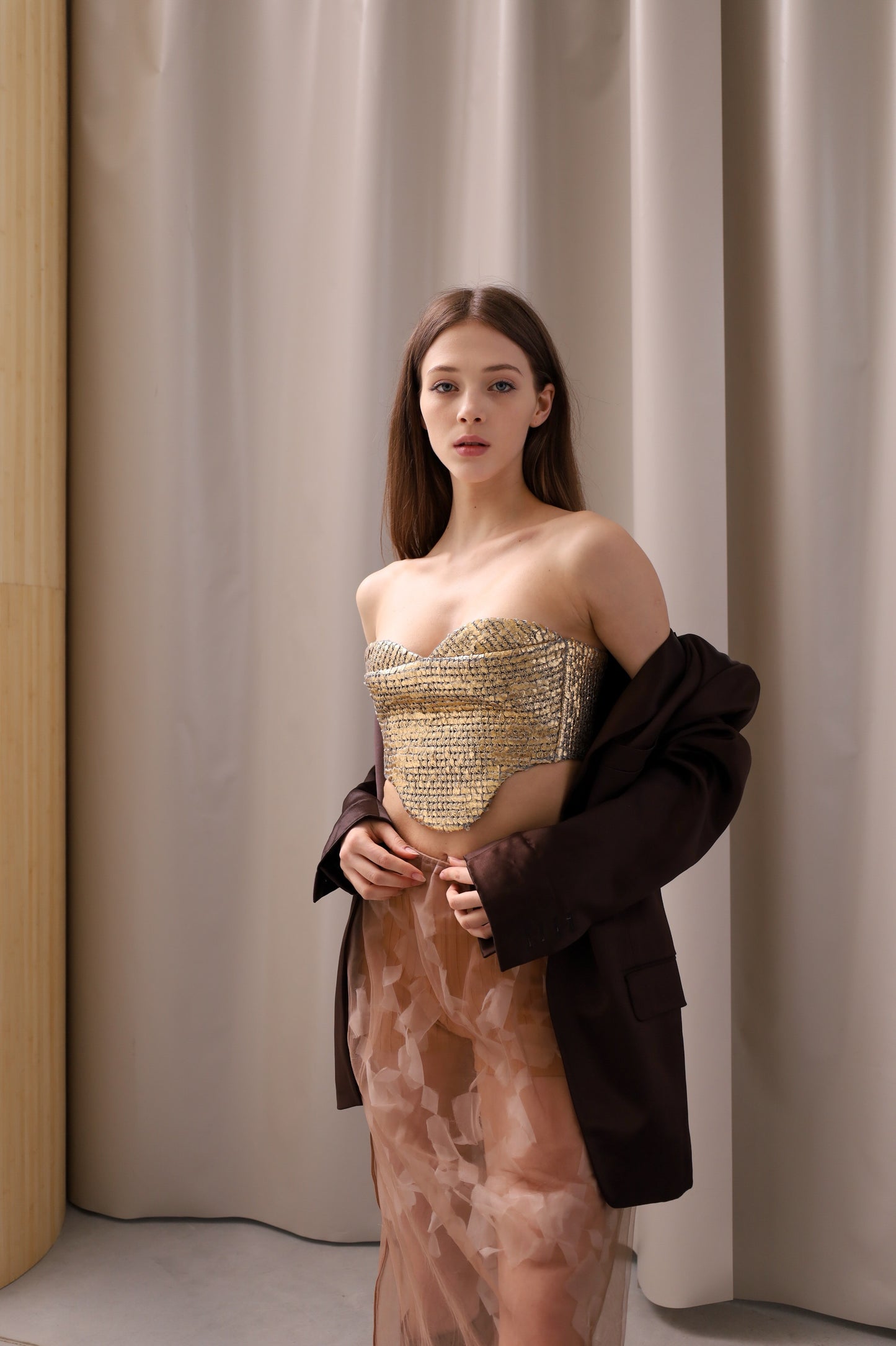 Golden corset top