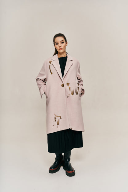 Blush pink cashmere coat