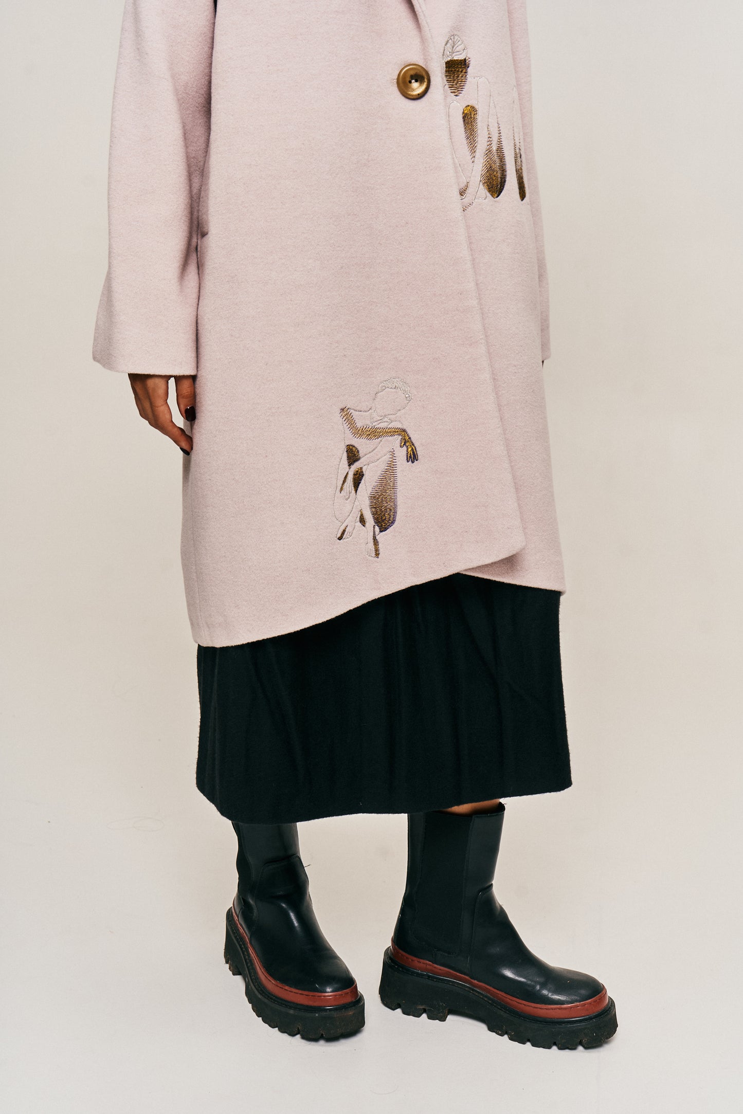 Blush pink cashmere coat