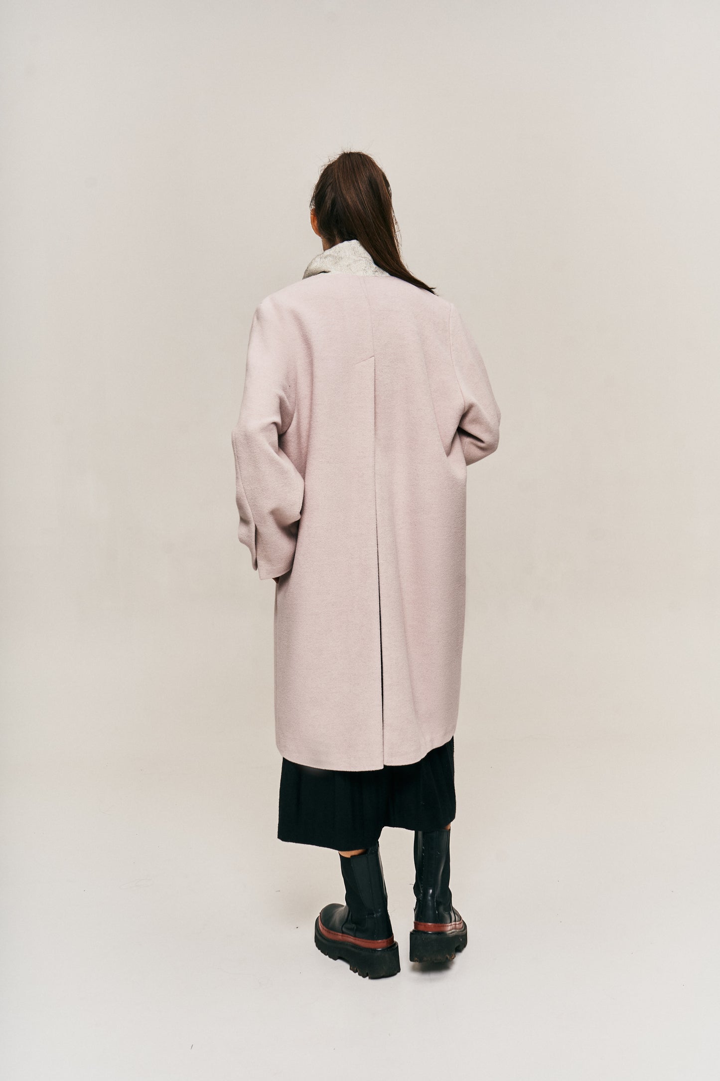 Blush pink cashmere coat