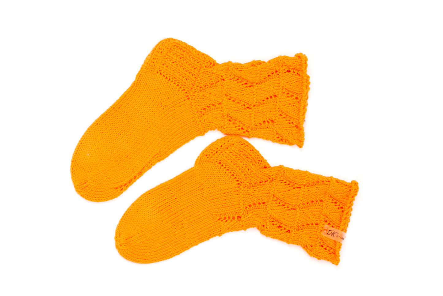 Designer knitted hand-made socks