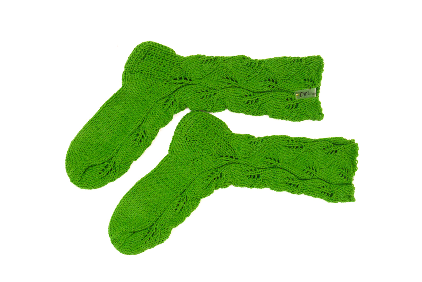 Designer knitted hand-made socks