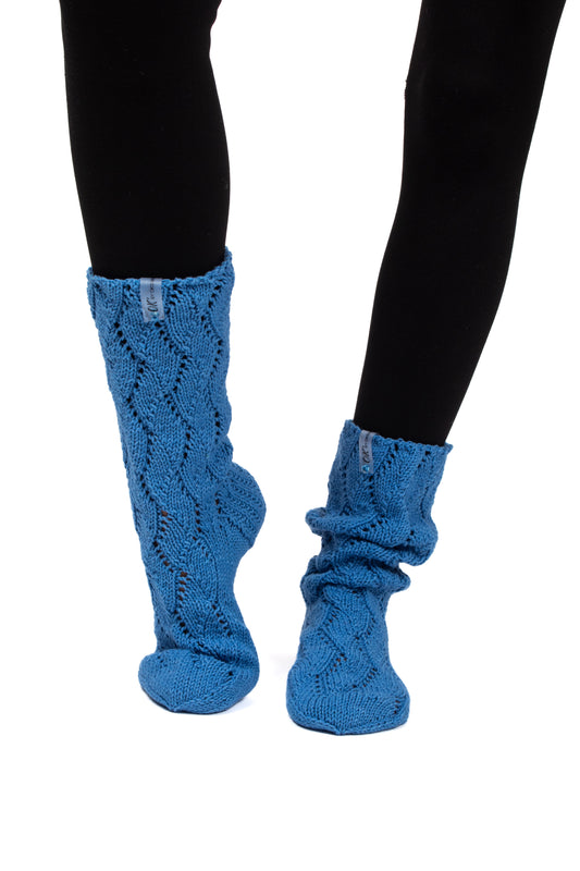 Designer knitted hand-made socks