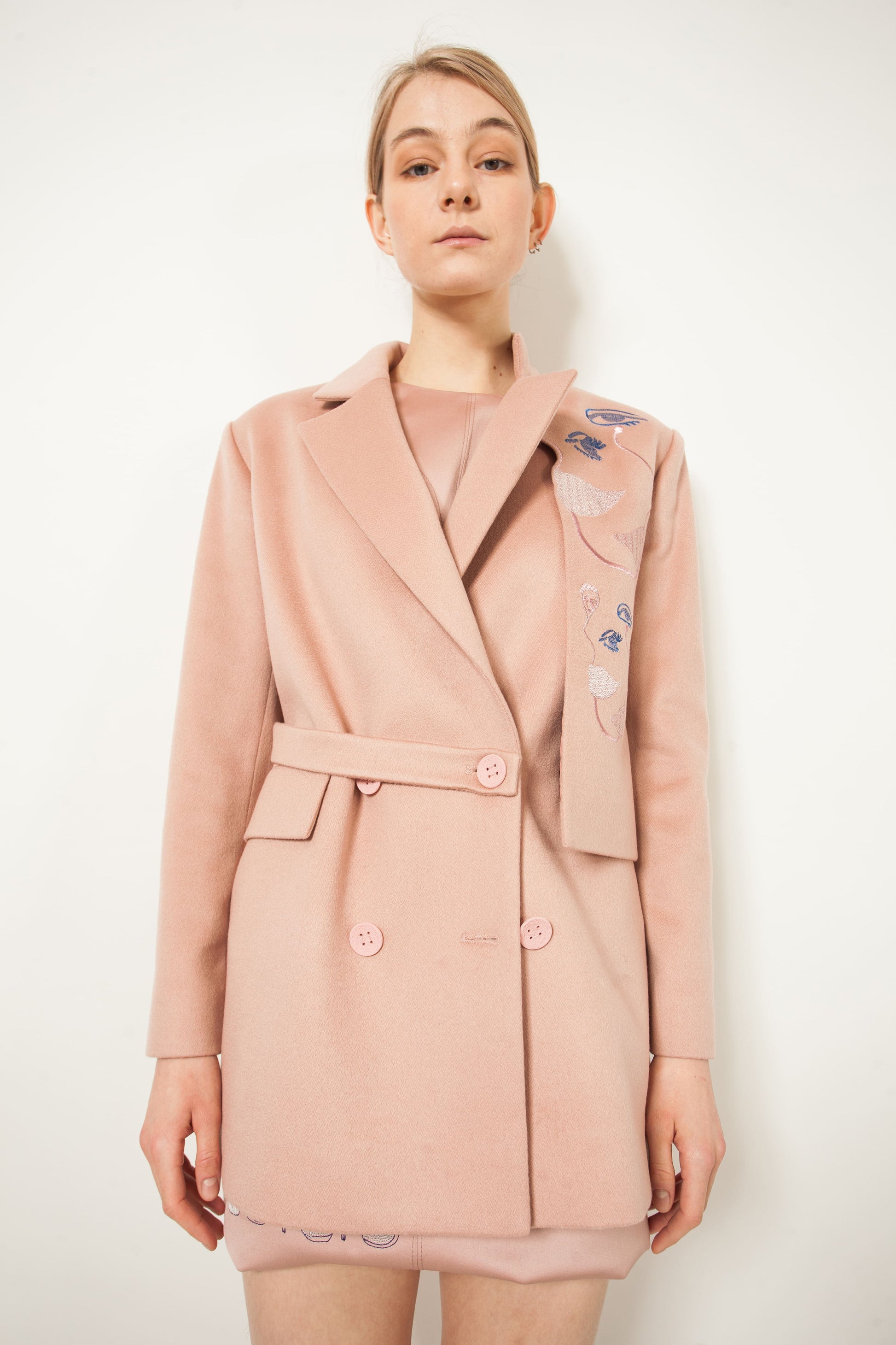 Asymmetrical Cashmere jacket/Womens Winter Jacket/Wool Coat/Trench  Coat/zipper coat/Long Overcoat(Y5130)