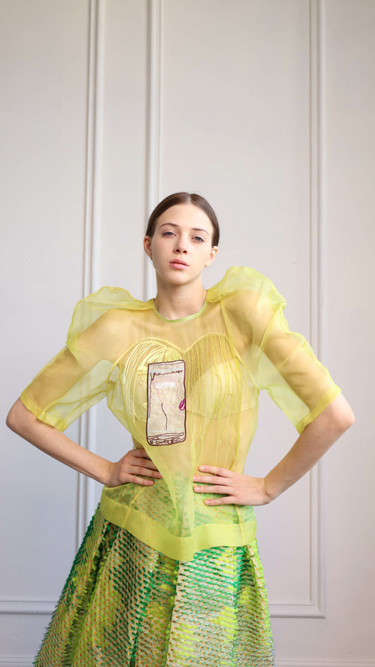 Lemon organza blouse