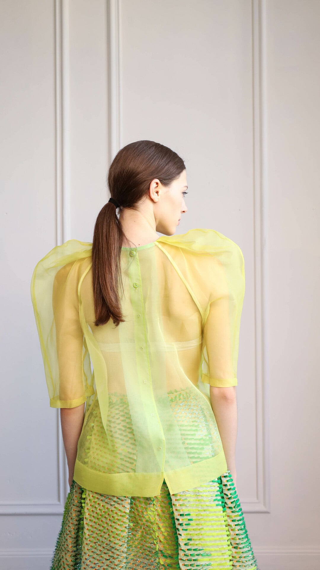 Lemon organza blouse